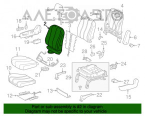 Scaun pasager Toyota Sienna 11-14 fără airbag, manual, din catifea, bej, necesită curățare chimică.