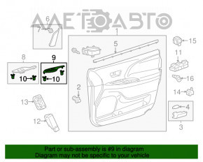 Maneta de control a geamului electric din față, stânga, pentru Toyota Sienna 11-20, culoare grafit, zgârieturi, inscripțiile șterse.