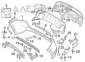 Накладка заднего бампера верхняя Mercedes GLA 14-20 хром OEM