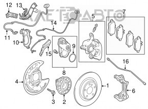 Cablu de frână de mână spate stânga Mercedes GLA 14-20