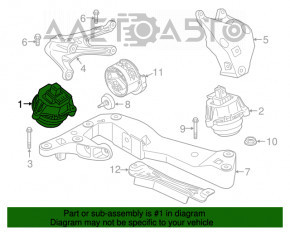 Pernele motorului dreapta BMW 5 G30 17-23 530e hibrid AWD