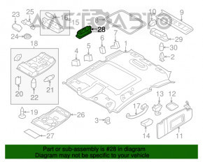 Plafonul de iluminare din spate stânga pentru Audi Q5 8R 09-17, gri