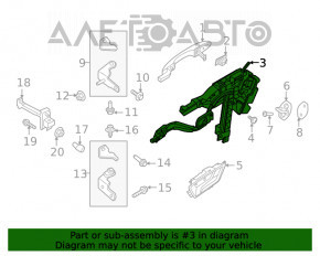 Mecanismul mânerului ușii din spate dreapta Ford Escape MK4 20-