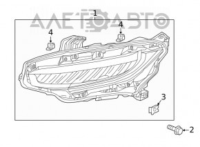 Фара передняя левая в сборе Honda Civic X FC 19 LED 4d, сoupe