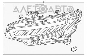 Farul din față dreapta asamblat Honda Civic X FC 19 LED 4d, cupe