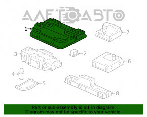 Plafonul de iluminare frontal pentru Honda Civic X FC 19-21 4d gri, fără geam panoramic, construit în SUA, Canada