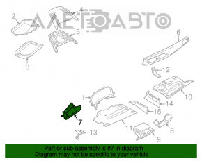 Capacul panoului frontal stânga BMW 5 G30 17-23 din lemn, cu conducte de aer și iluminare.