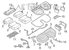 Suport baterie VVB dreapta sus BMW 5 G30 18- 530e hibrid