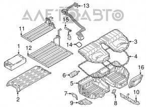 Suportul bateriei de acumulator VVB spate stânga BMW 5 G30 18- 530e hibrid