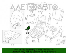 Capac lateral pentru scaunul șoferului dreapta Infiniti QX30 17- negru, uzuri