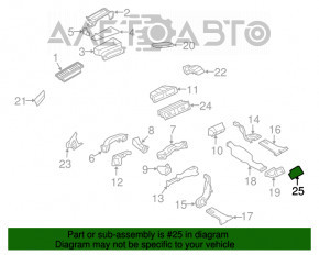 Conducta de aer centrală pentru consola Audi Q5 8R 09-17, gri închis