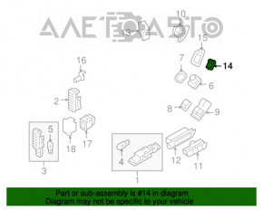 Butonul de deschidere a portbagajului Audi Q5 8R 09-17 gri, crom