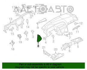 Capacul torpedoului lateral dreapta Audi Q5 8R 09-17 negru.