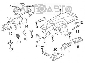 Capacul torpedoului lateral dreapta Audi Q5 8R 09-17 negru.