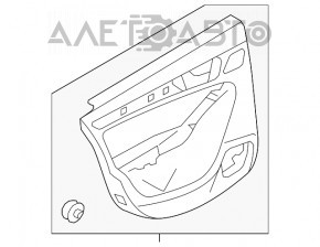 Capacul ușii, cartela din spate stânga Audi Q5 8R 09-17 gri închis, cu inserție de lemn, cu control al geamurilor electrice, zgârieturi