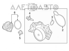 Помпа водяная с корпусом термостата BMW X5 F15 14-18 4.4T