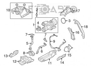 Turbina dreapta BMW X5 F15 14-18 4.4T cu tevi, 103k