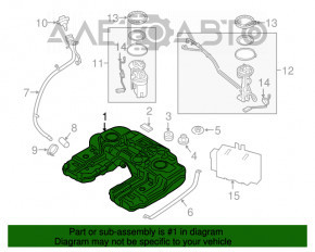 Топливный бак BMW X5 F15 14-18 N55, 4.4T