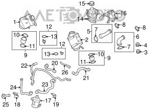 Кронштейн расширительного бачка охлаждения BMW X5 F15 14-18 4.4T малого