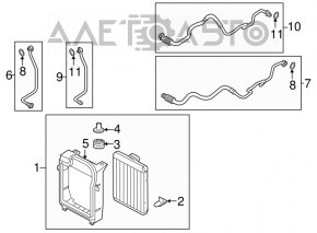 Radiator de ulei de răcire a motorului BMW X5 F15 14-18 4.4T cu cadru, fisuri pe cadru, radiator îndoit, suport rupt