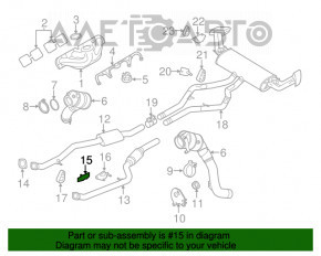 Кронштейн выпускной трассы передний левый BMW X5 F15 14-18 4.4T с резинкой