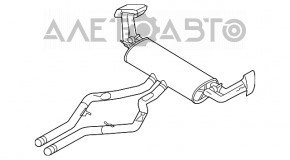 Silentiosul din spatele rezervorului cu rezonator pentru BMW X5 F15 14-18 4.4T Base