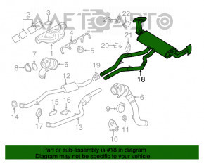 Silentiosul din spatele rezervorului cu rezonator pentru BMW X5 F15 14-18 4.4T Base