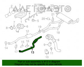 Linia de evacuare intermediară stânga pentru BMW X5 F15 14-18 4.4T AWD