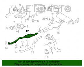 Linia de evacuare intermediară dreapta pentru BMW X5 F15 14-18 4.4T AWD