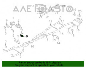 Кронштейн приемной трубы правый BMW X5 F15 14-18 4.4T