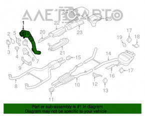 Приемная труба с катализатором правая BMW X5 F15 14-18 4.4T