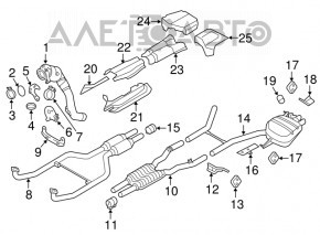 Tubul de admisie cu catalizator stânga BMW X5 F15 14-18 4.4T