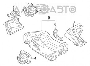 Кронштейн подушки двигателя левый BMW X5 F15 14-18 4.4T