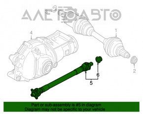 Arborele cardanic al cardanului din față BMW X5 F15 14-18 N55, N57, 4.4T AWD