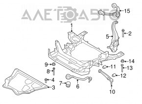 Grila frontala pentru BMW X5 F15 14-18 N55, 4.4T fara directie activa, pentru suspensie reglabila.