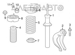 Arcul de suspensie din față dreapta pentru BMW X5 F15 14-18 4.4T AWD