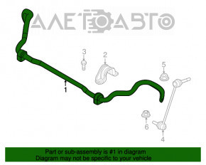 Stabilizatorul frontal pentru BMW X5 F15 14-18, 27 mm pentru 2 rânduri de scaune.