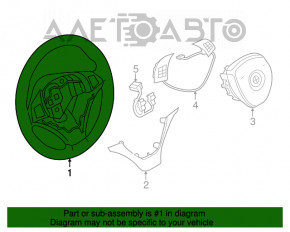 Volanul gol al BMW X5 F15 14-18, piele neagră, Sport