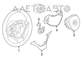 Volanul gol al BMW X5 F15 14-18, piele neagră, Sport