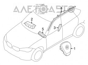 Подушка безопасности airbag в руль водительская BMW X5 F15 14-18 черная Sport