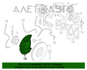 Capacul discului de frână față stânga BMW X5 F15 14-18 nou OEM original