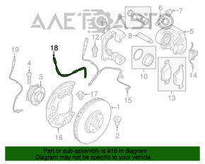 Шланг тормозной передний левый BMW X5 F15 14-18