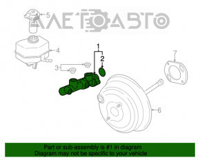 Главный тормозной цилиндр с бачком BMW X5 F15 14-18 N55, 4.4T с крышкой