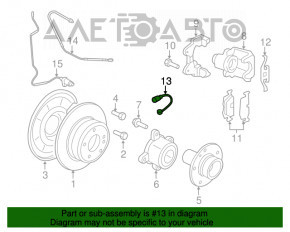 Senor de uzură a placuțelor de frână spate dreapta pentru BMW X5 F15 14-18, nou, original OEM.