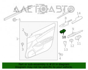 Controlul geamului electric din față dreapta pentru Honda Civic X FC 16-21 4d negru, automat, cu keyless