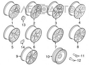 Roata de rezervă BMW X5 F15 14-18 R18 155/90