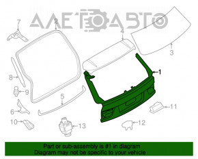 Ușa portbagajului goală cu geamul partea de sus BMW X5 F15 14-18 grafit A90