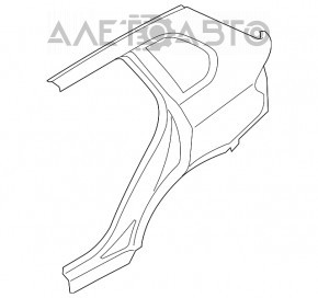 Aripa spate dreapta BMW X5 F15 14-18, culoare grafit, tija