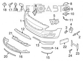 Suportul de bara fata stanga pentru BMW 5 G30 17-23, nou, original OEM.