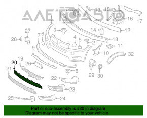 Grila bara de protectie fata inferioara BMW X5 F15 14-18 fara radar Base nou OEM original